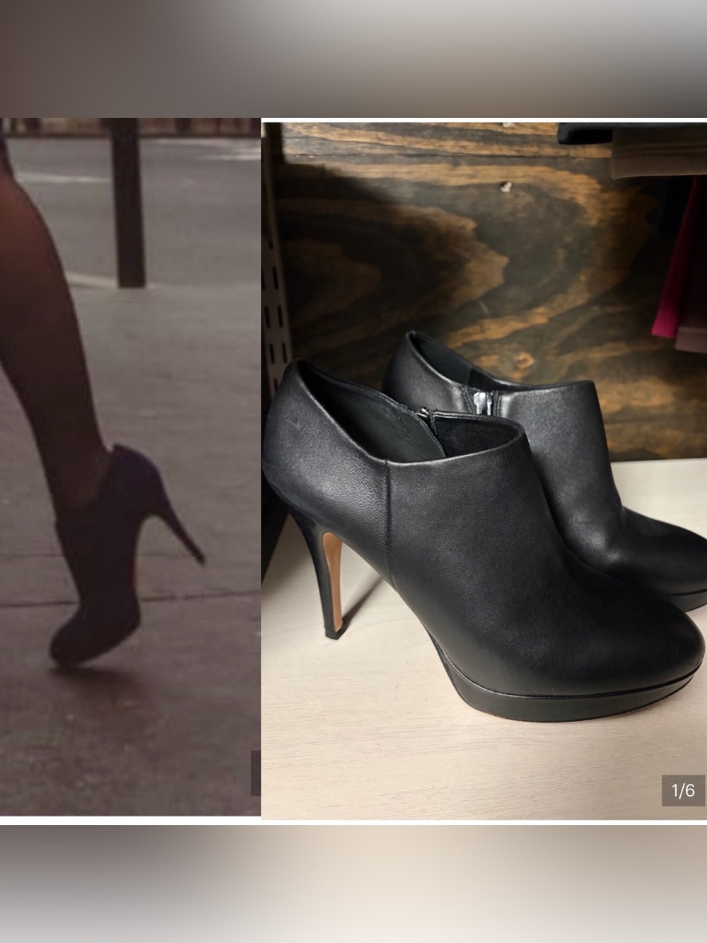 Vince Camuto Black Leather High-Heel Ankle Booties